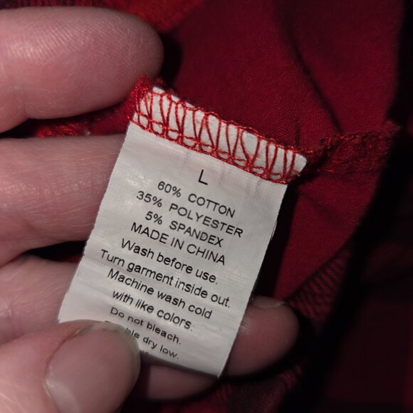 Merry Christmas" Plaid Tree PJ Set | Thermal Raglan Top & Fleece Pants | Size L - Picture 9 of 9